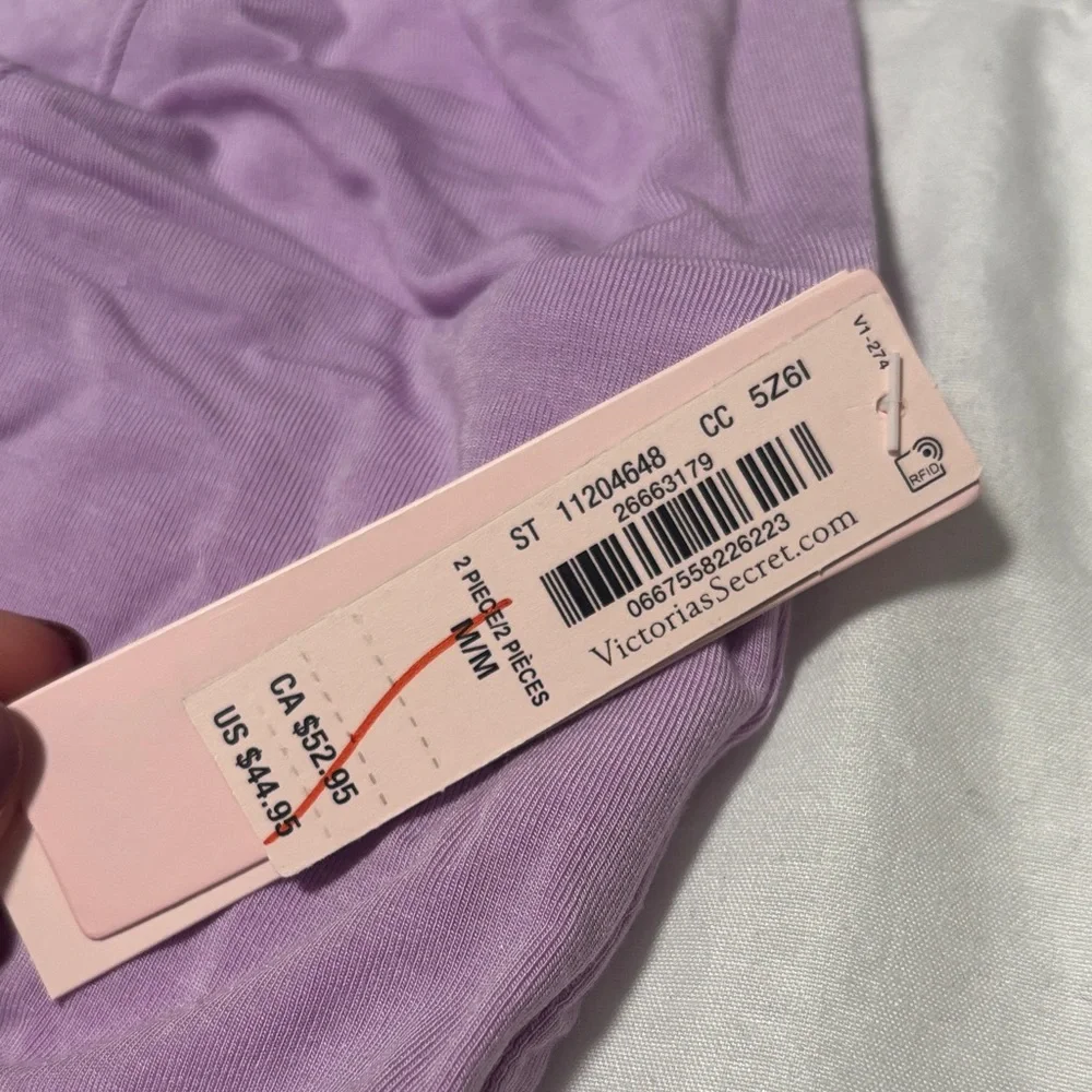 Victoria's Secret Lavender Striped Pajama Set - Picture 4 of 5